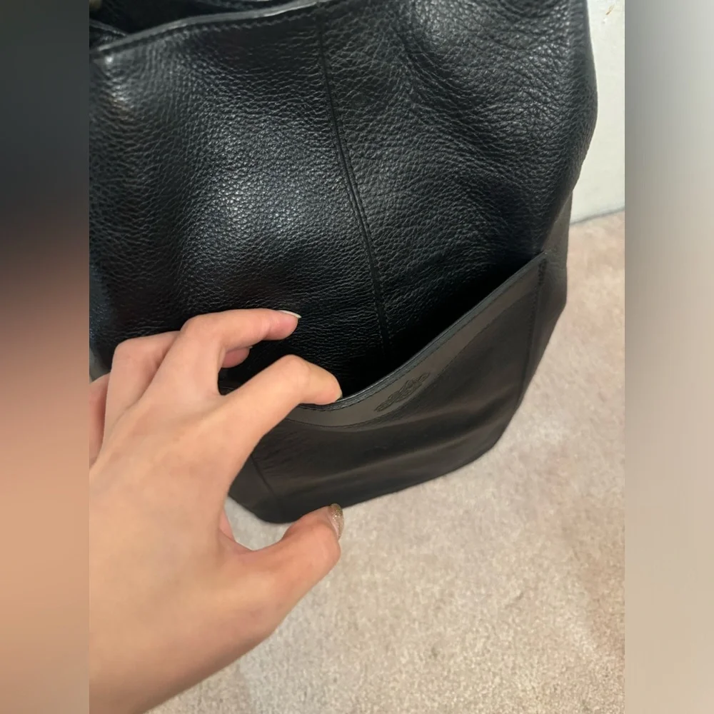 Vintage black leather bag - Picture 2 of 10